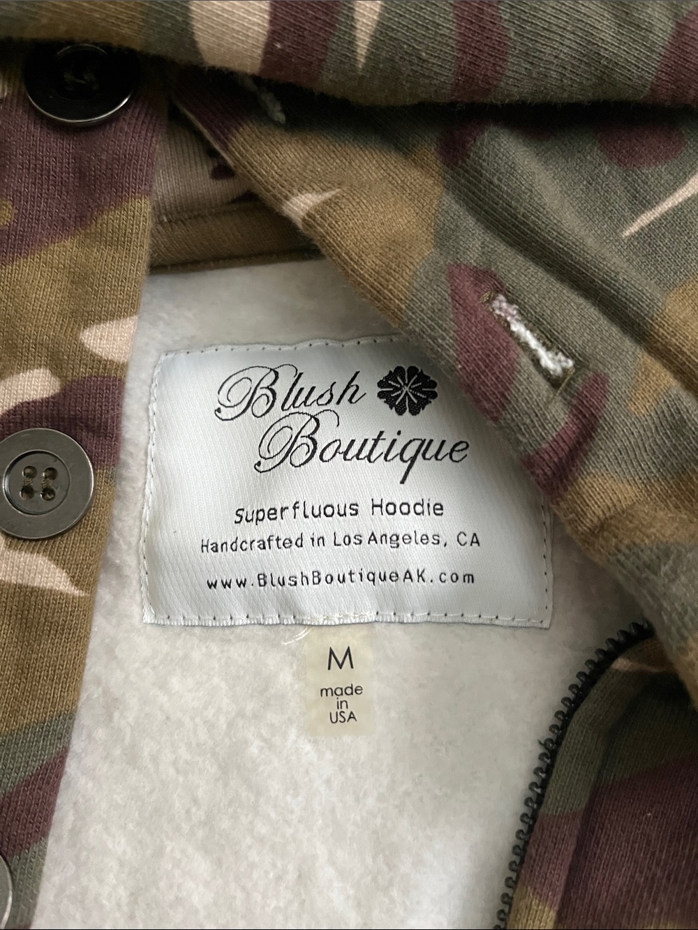 Blush Boutique Women's Camo Superfluous Hoodie - Green/Brown/Pink